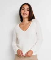 Pull avec manches ajourées