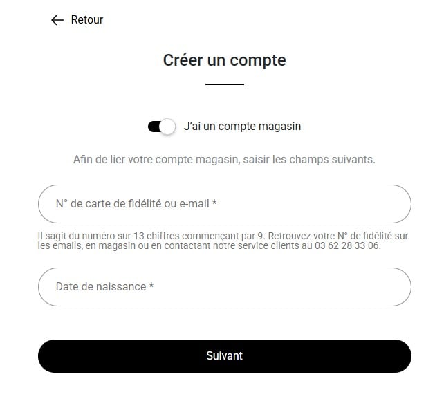 Activer j'ai un compte en magasin