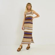 Robe longue fendue en crochet
