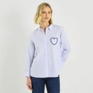 Chemise brodée à rayures