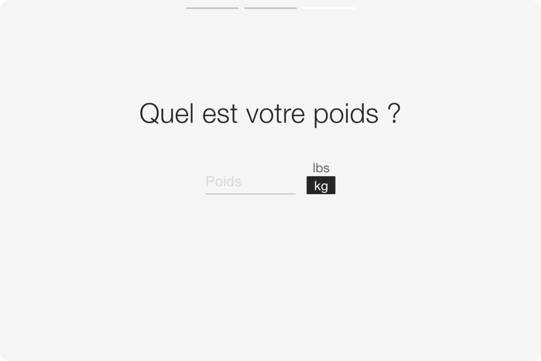 Quelle est votre poids ?