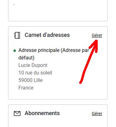 Gérer ses adresses