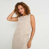 Top sans manches en jacquard