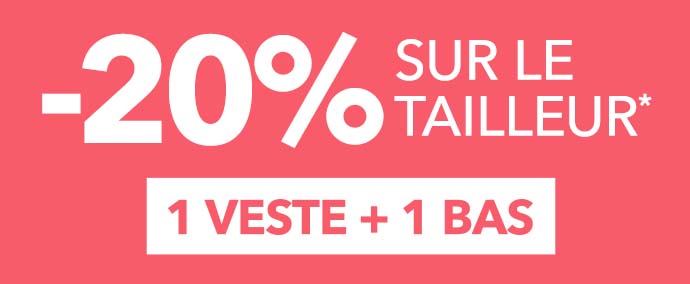 -20% sur le tailleur* : 1 veste + 1 bas