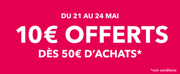 Voir les produits éligibles à l'offre 10€ offerts dès 50€ d'achats