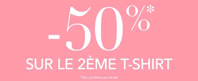 -50% sur le 2ème t-shirt
