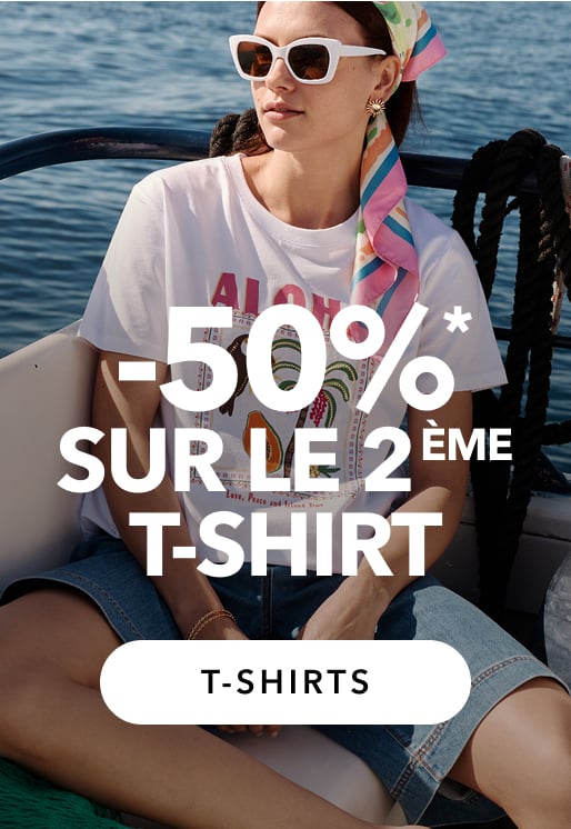 Profiter de l'offre -50% sur le 2ème t-shirt